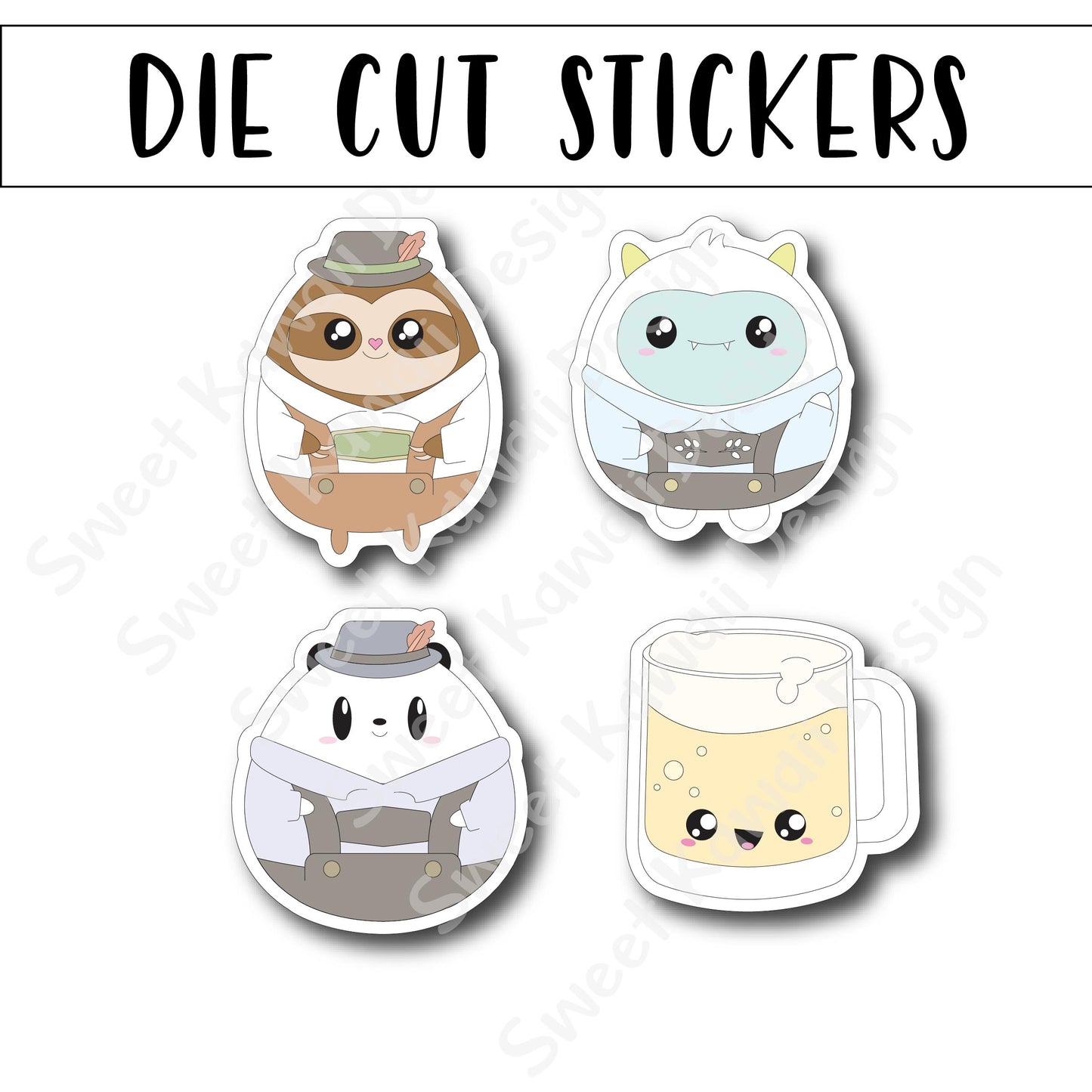 Kawaii Oktoberfest Die Cut Stickers