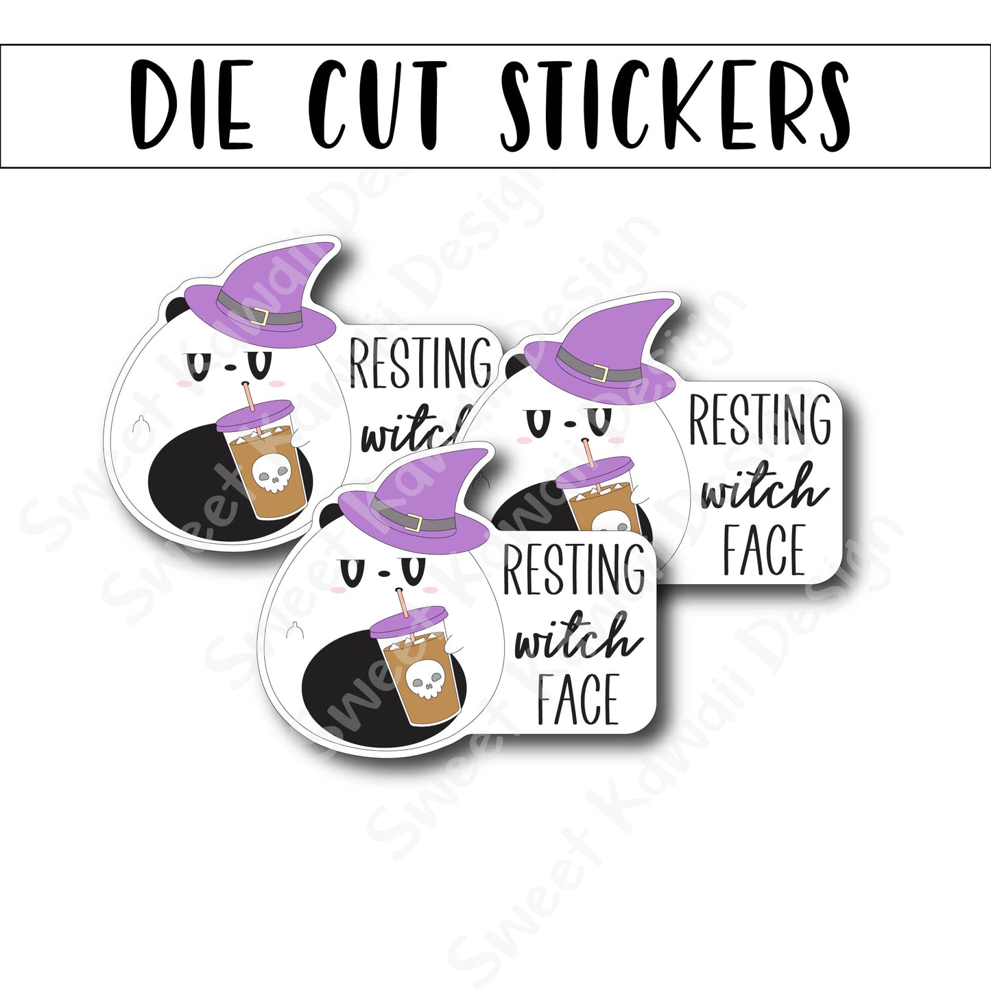 Kawaii Poe Witch Face Diecut Sticker Set