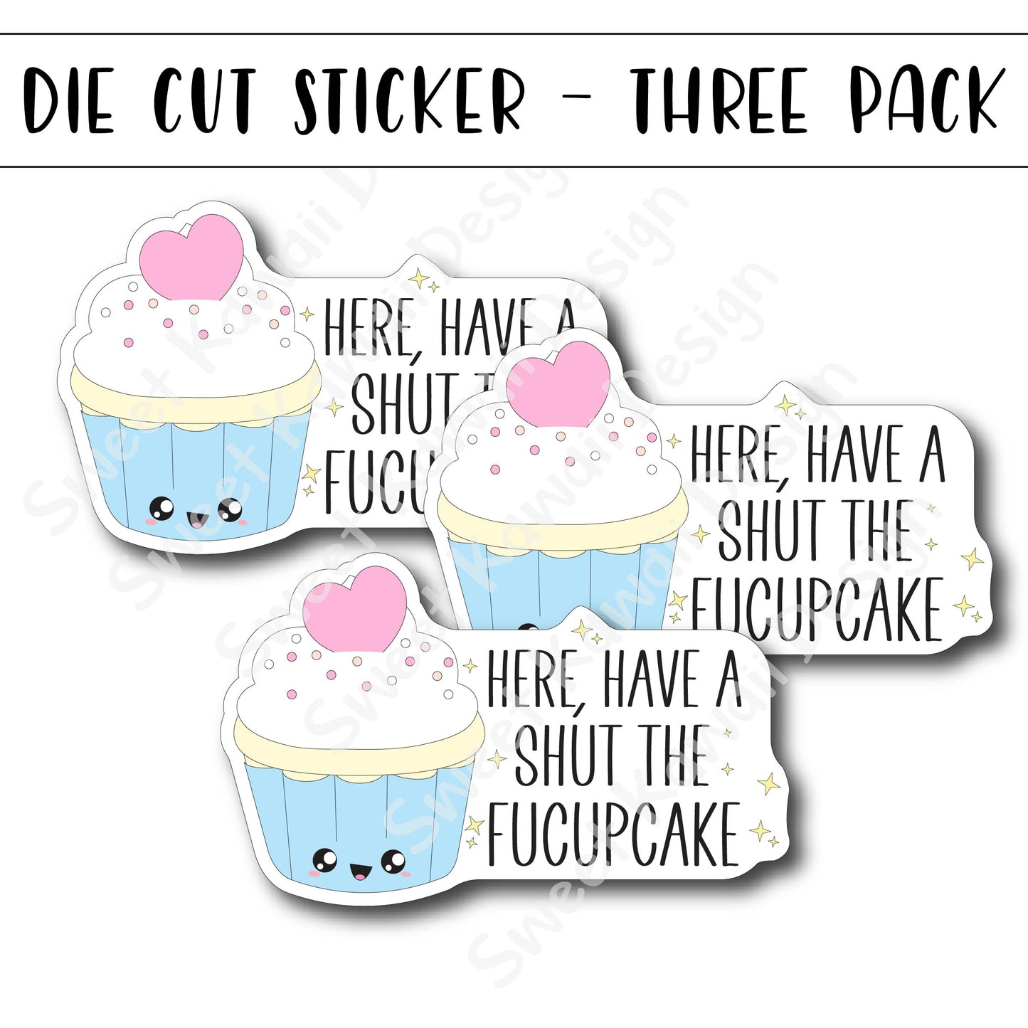 Kawaii Shut Fucupcake Diecut Sticker Set