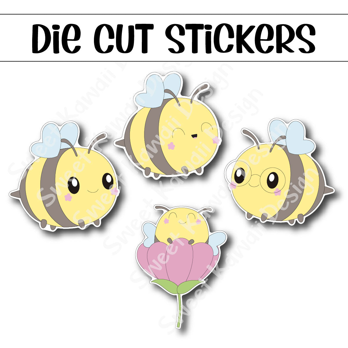 Kawaii Busy Bee 23 Diecut Sticker Set