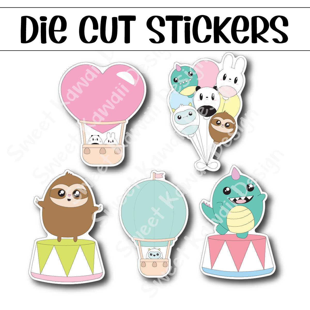 Kawaii Whimsical Circus Diecut Sticker Set