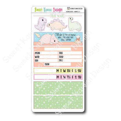 Kawaii Hobonichi Weeks Stickers - Dinomite