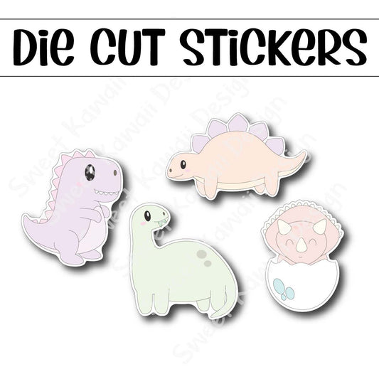 Kawaii Dino Diecut Sticker Set