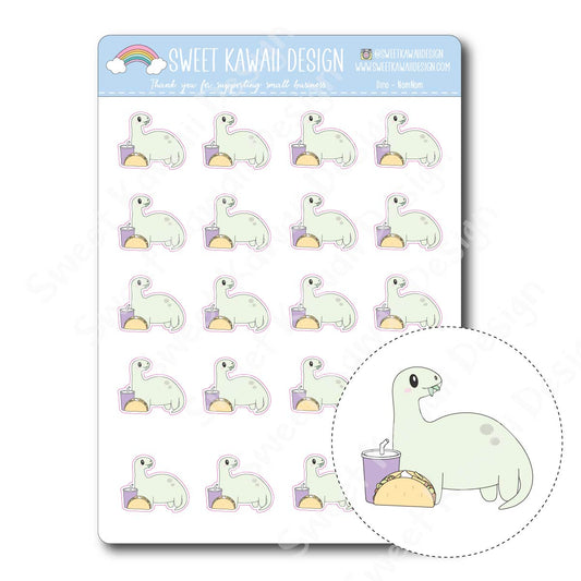 Kawaii Dino Stickers - Nom Nom