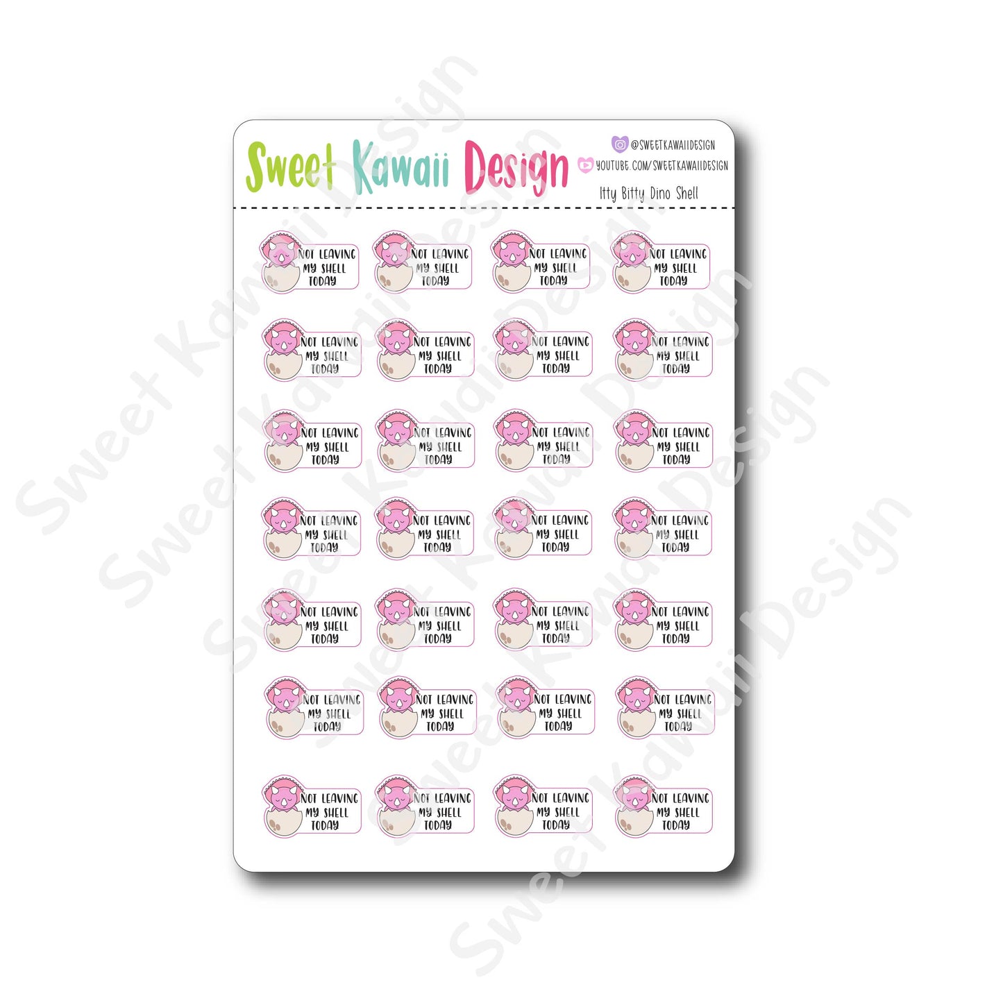 Kawaii Dino Shell Stickers