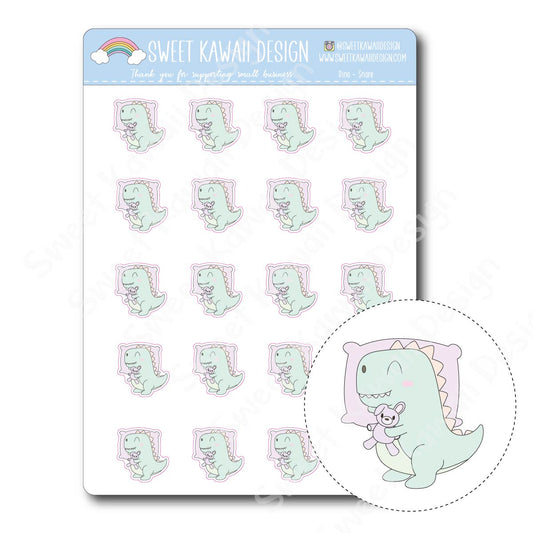 Kawaii Dino Stickers - Dino-snore