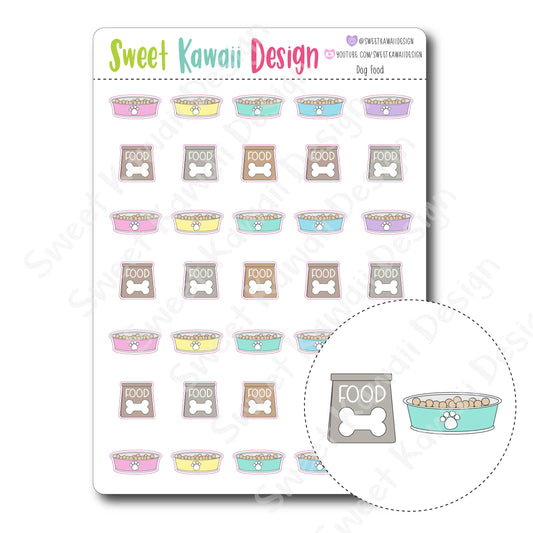 Kawaii Dog Food Stickers