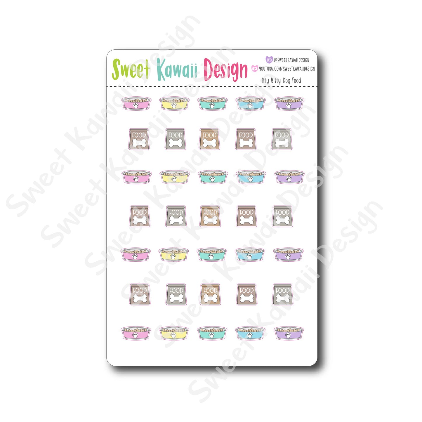 Kawaii Dog Food Stickers