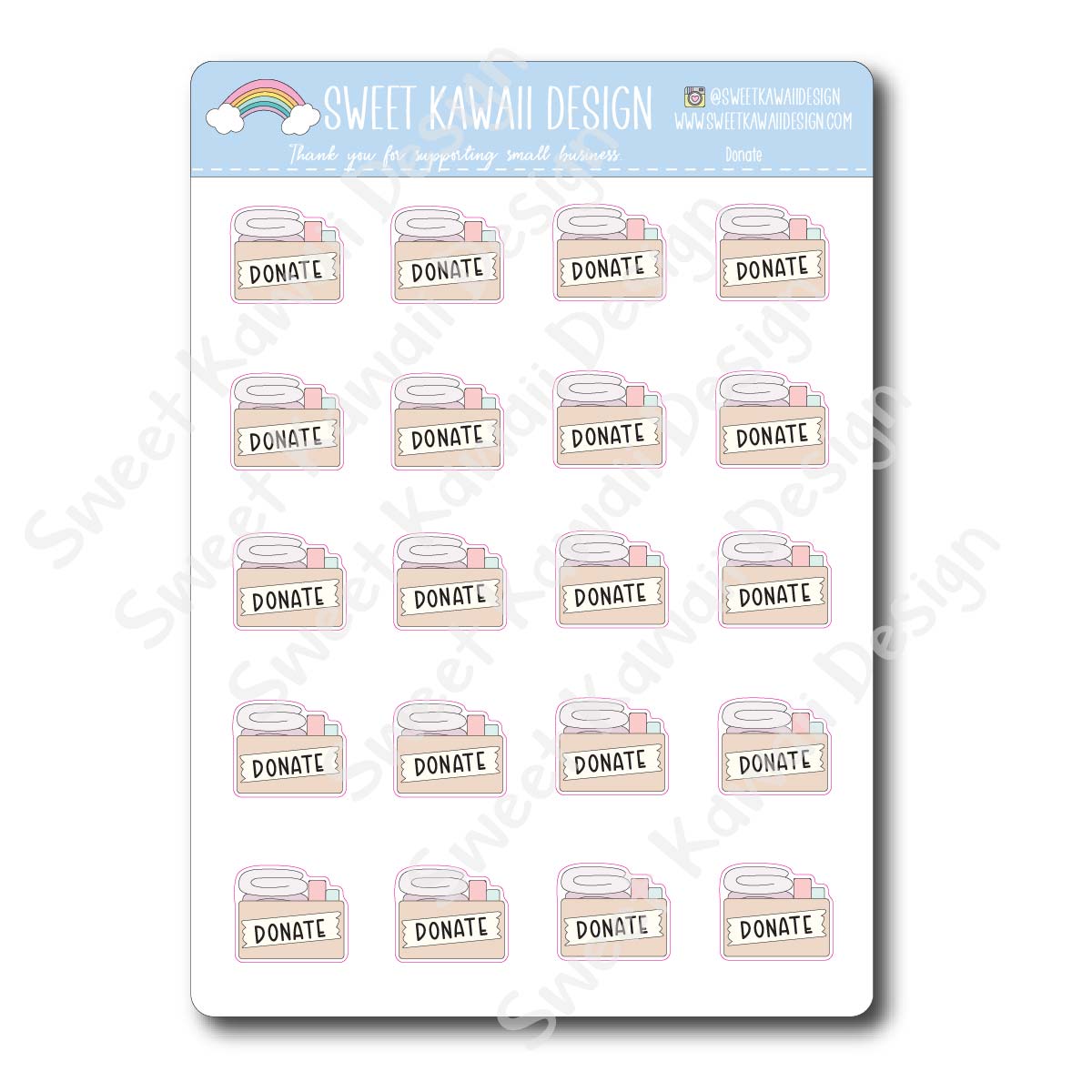 Kawaii Donate Stickers