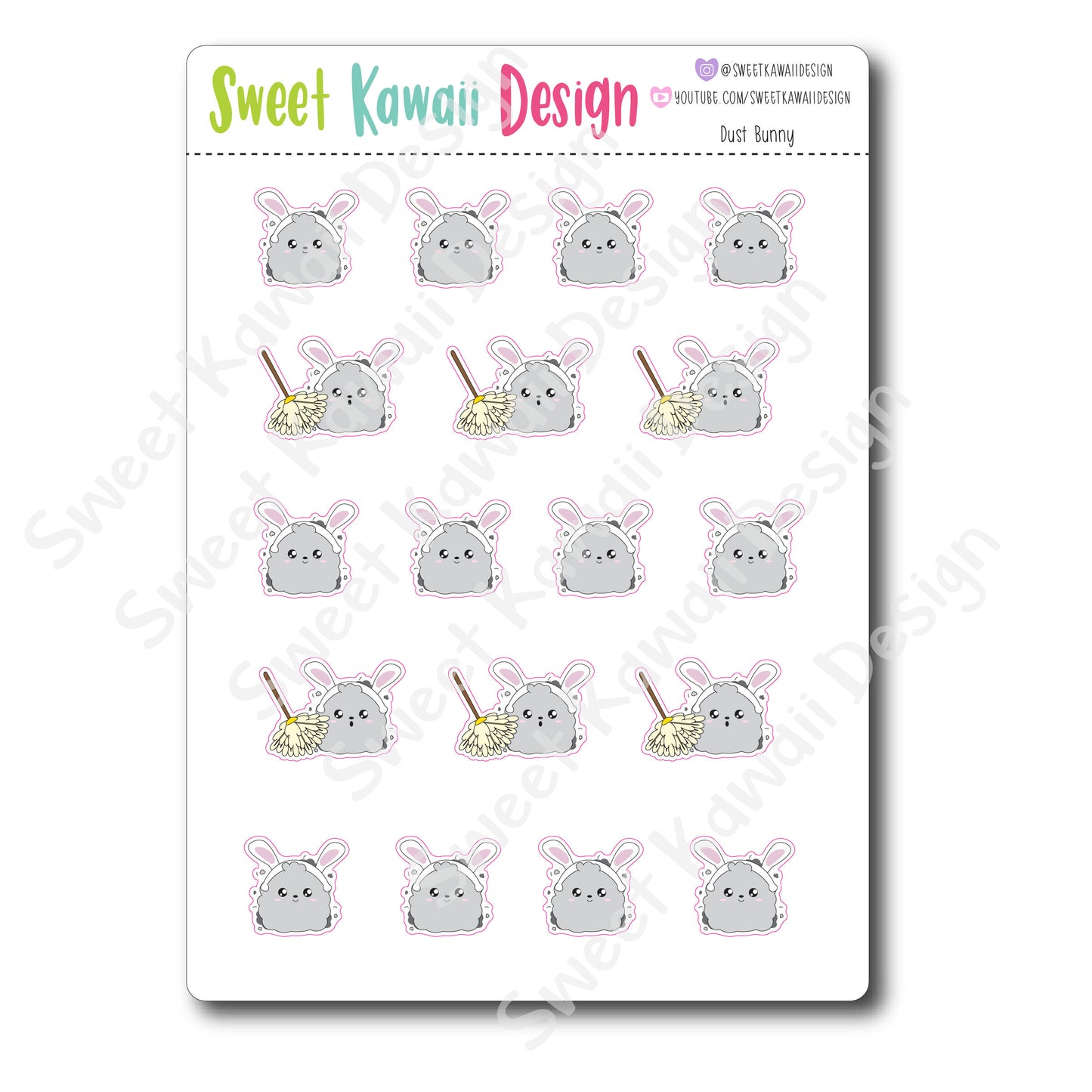 Kawaii Dust Bunny Stickers