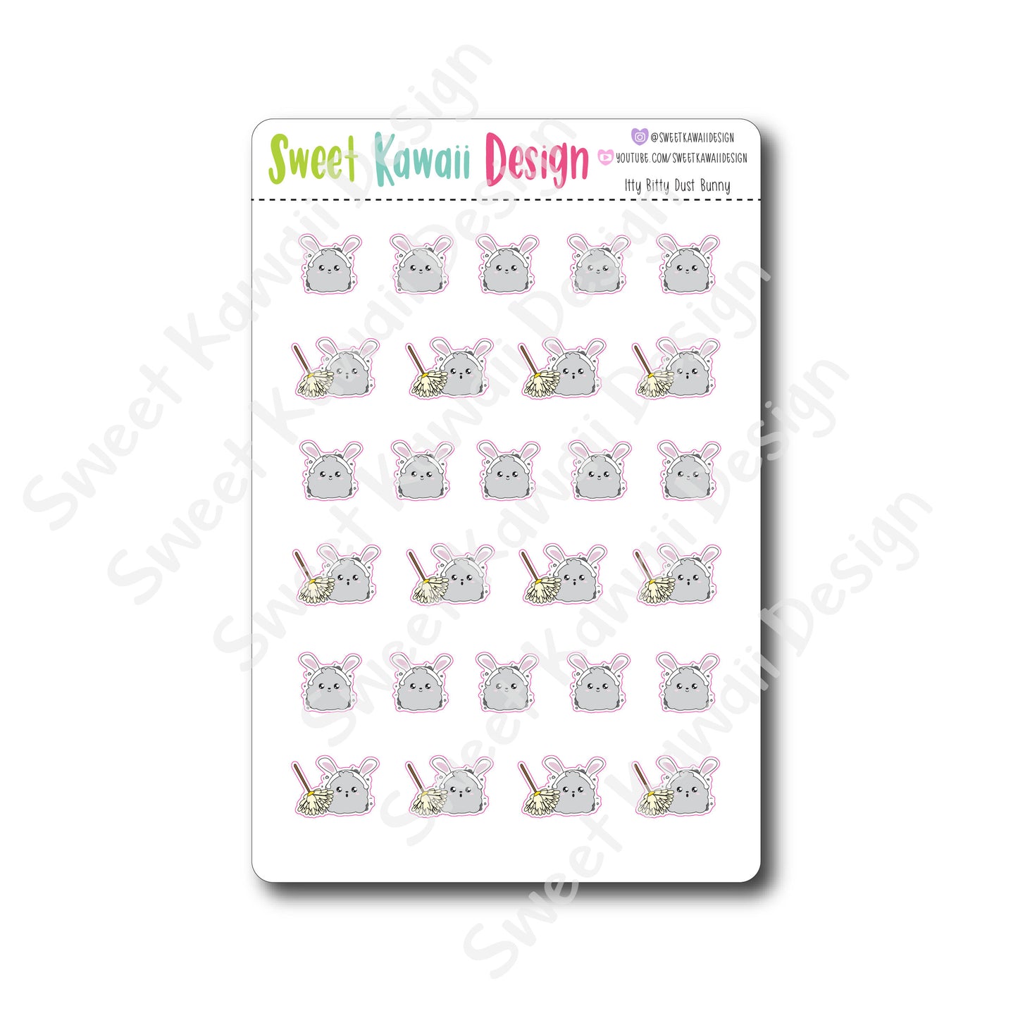 Kawaii Dust Bunny Stickers