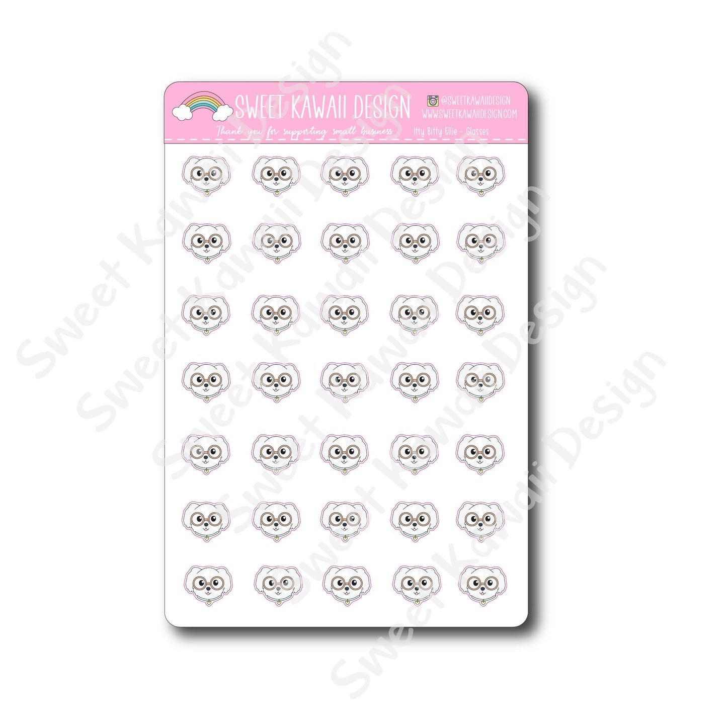 Kawaii Ellie Stickers - Glasses