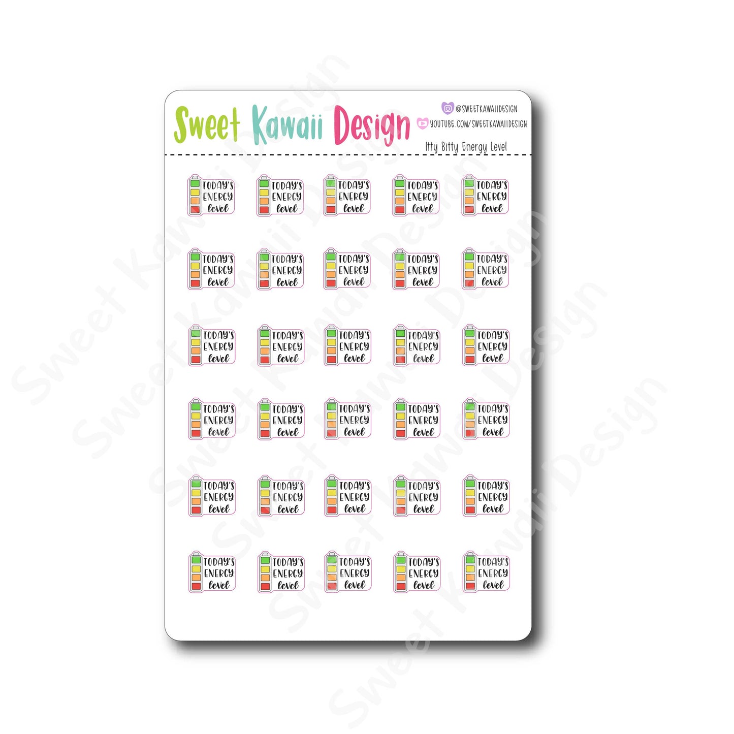 Kawaii Energy Level Stickers