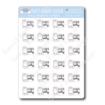 Kawaii Extra Salty - Salt Shaker Stickers