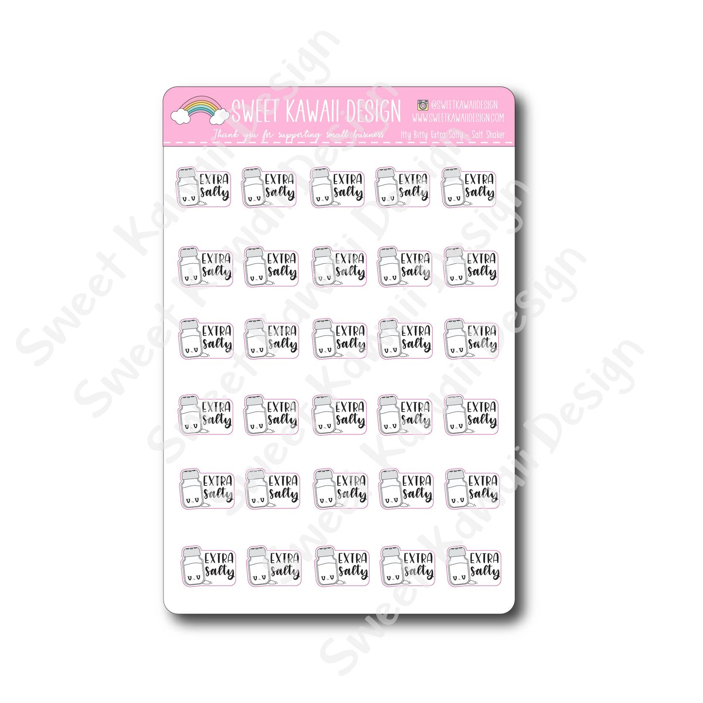 Kawaii Extra Salty - Salt Shaker Stickers