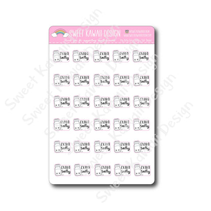 Kawaii Extra Salty - Salt Shaker Stickers