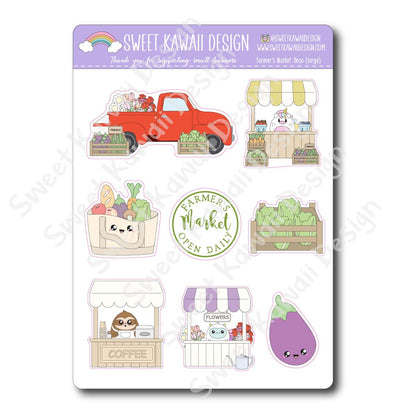 Kawaii Farmer's Market Deco (Large) Stickers