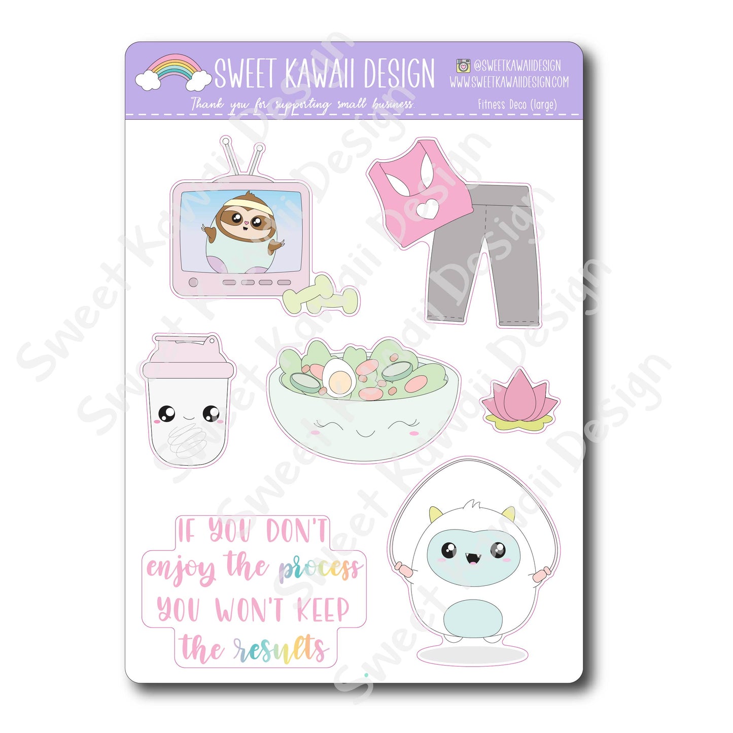 Kawaii Fitness Deco (Large) Stickers