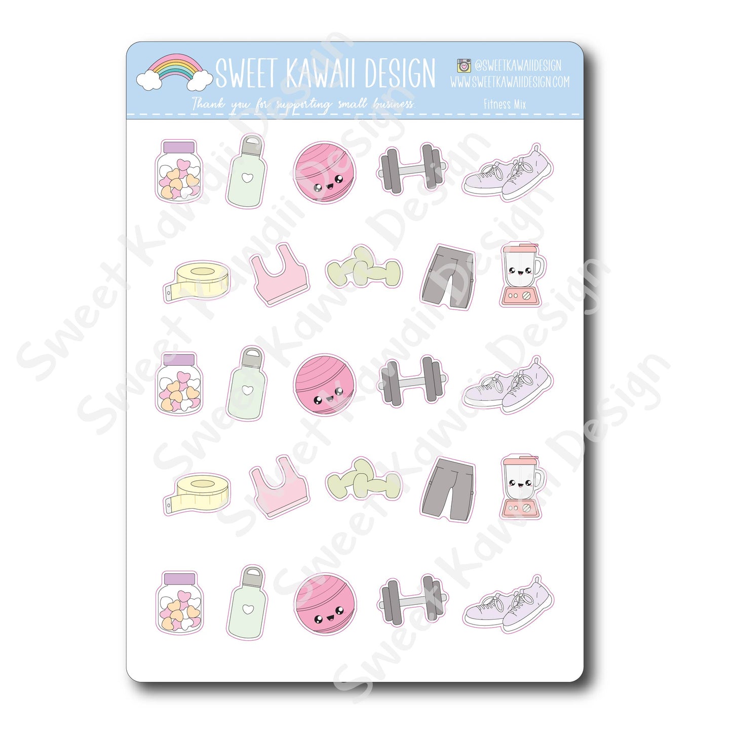 Kawaii Fitness Mix Stickers