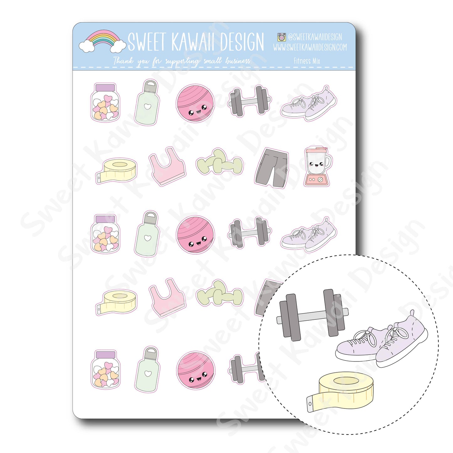 Kawaii Fitness Mix Stickers