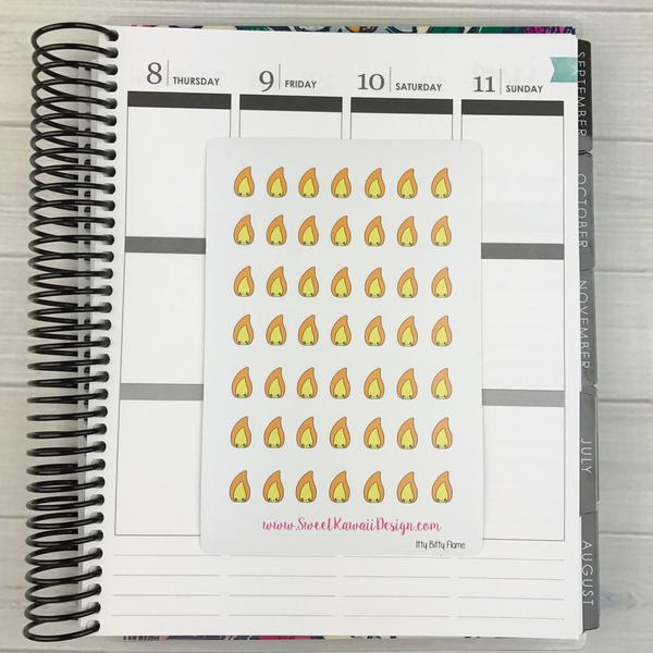 Kawaii Flame Stickers