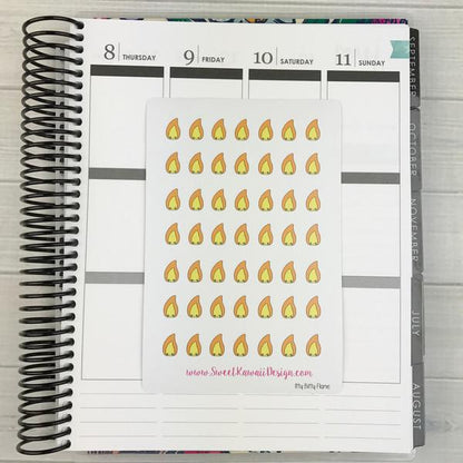 Kawaii Flame Stickers