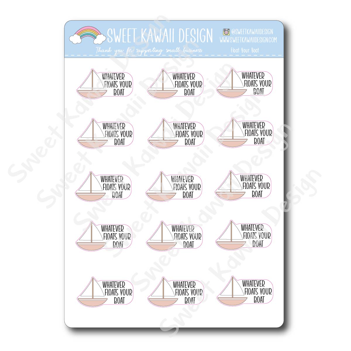 Kawaii Float Your Boat Stickers