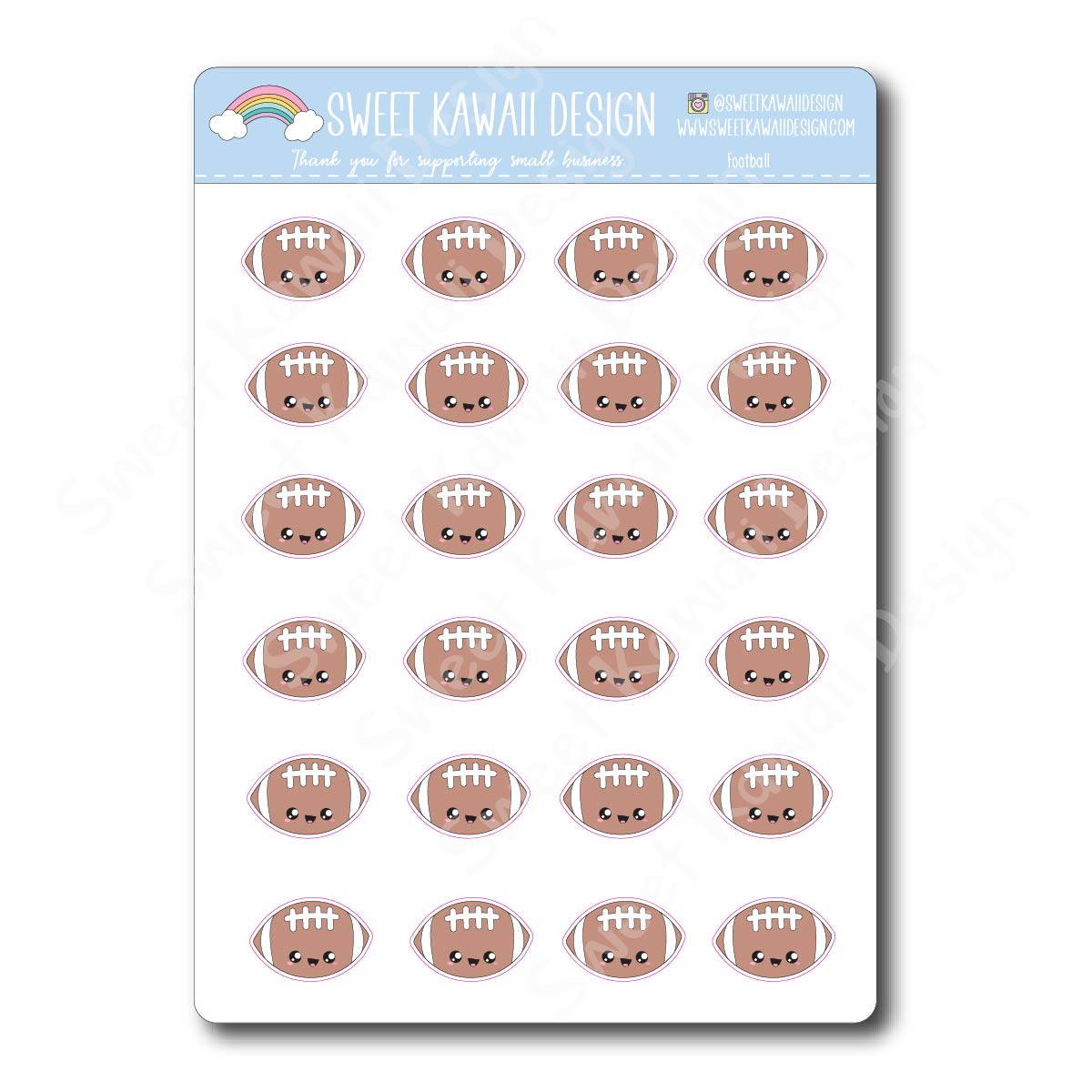 Kawaii Football Stickers