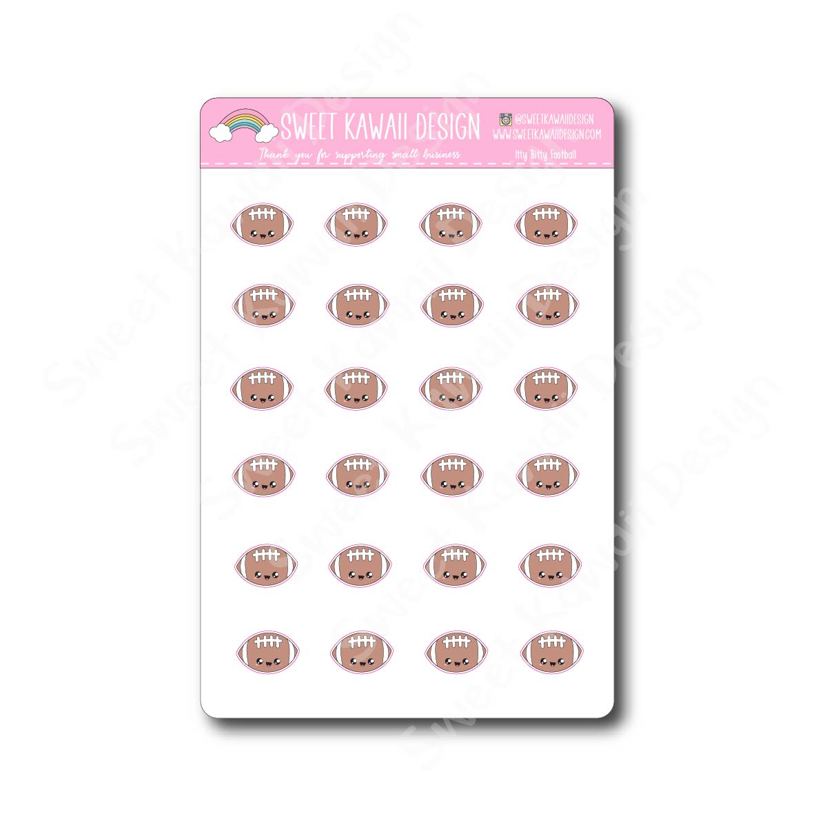 Kawaii Football Stickers – Sweet Kawaii Design