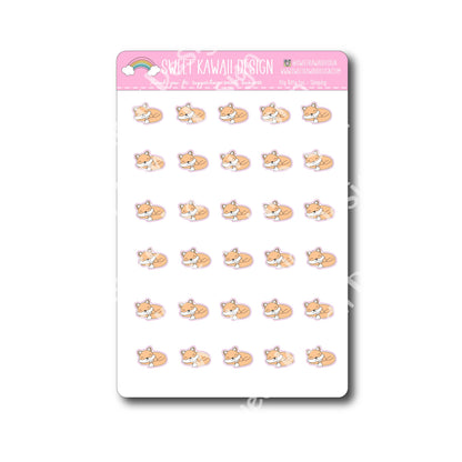 Kawaii Fox Sleeping Stickers