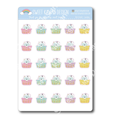 Kawaii Yeti  Stickers - Laundry