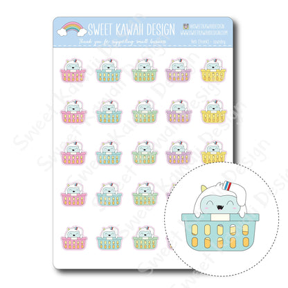 Kawaii Yeti  Stickers - Laundry