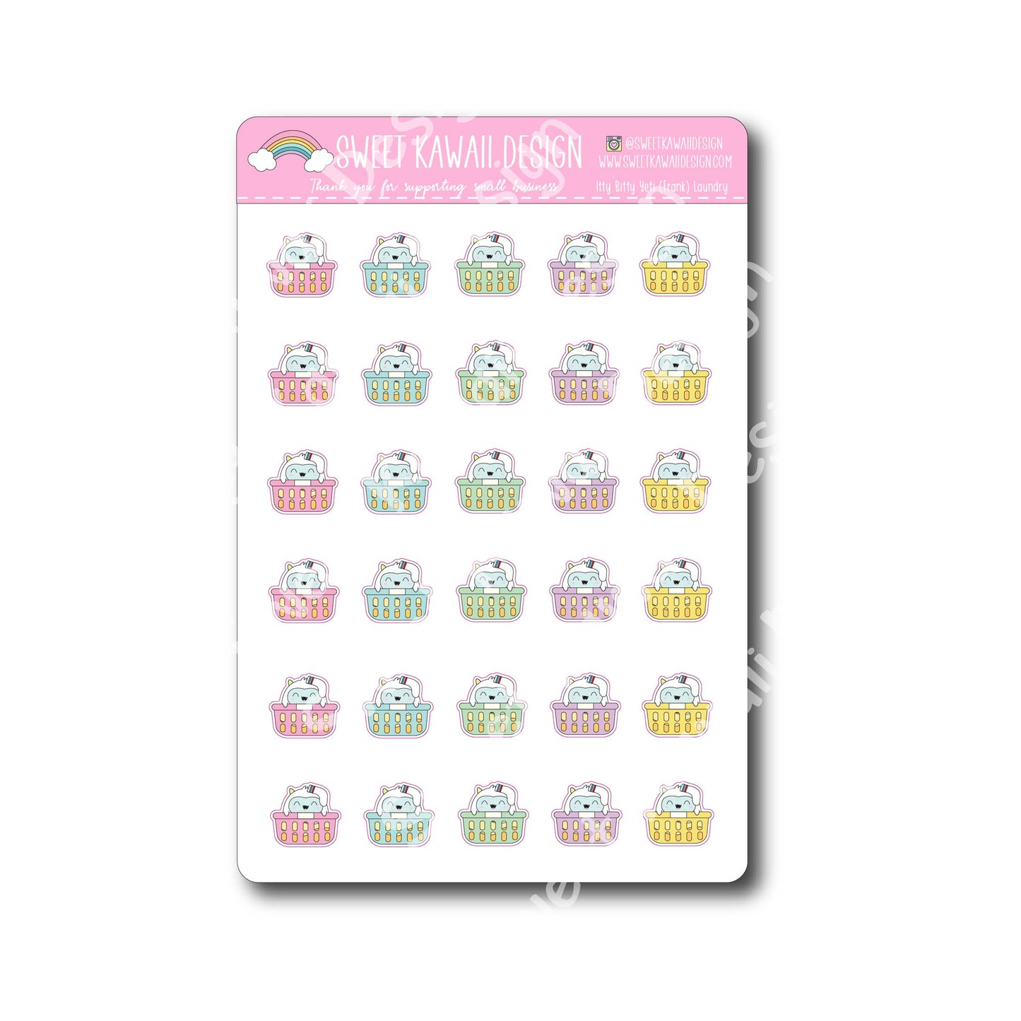 Kawaii Yeti  Stickers - Laundry