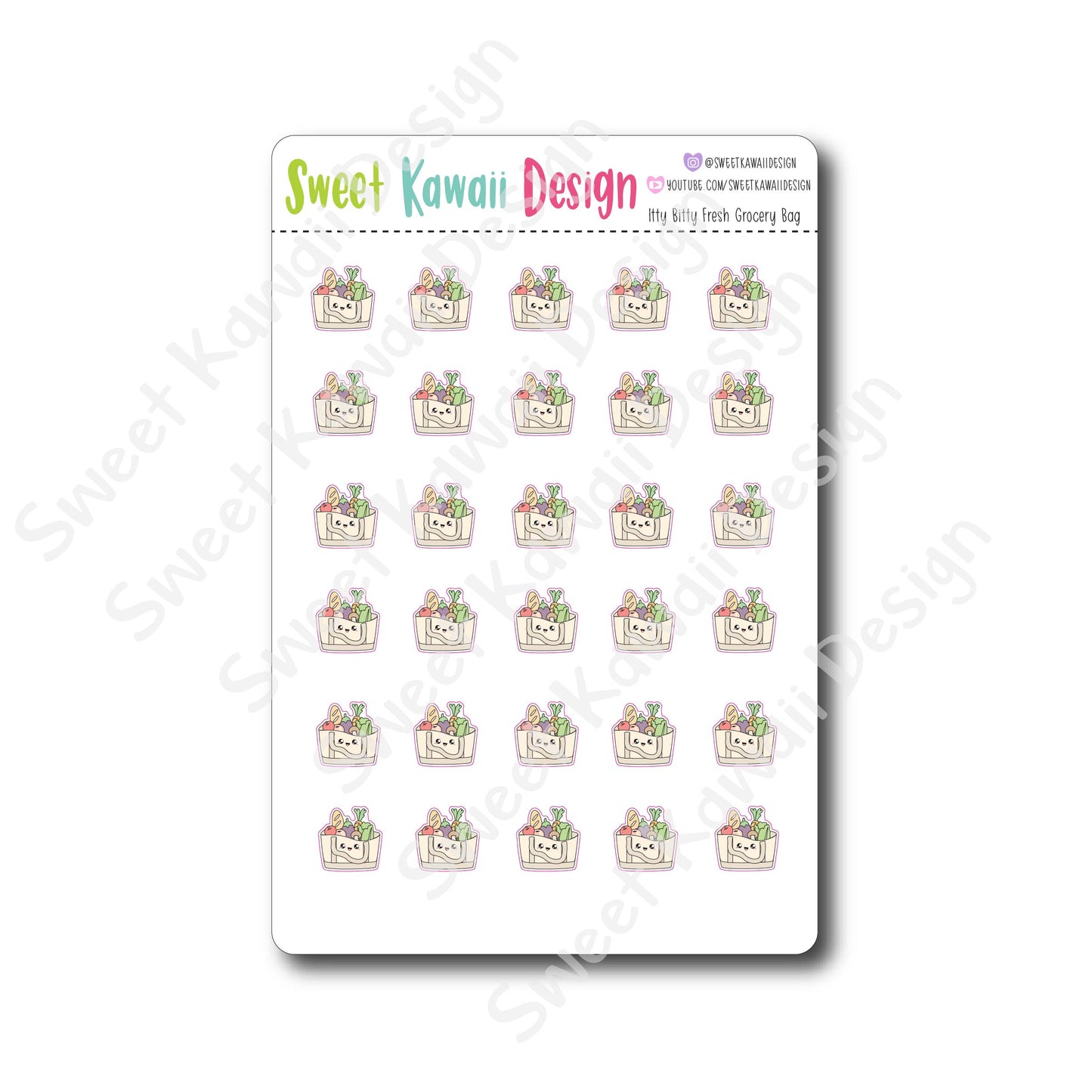 Kawaii Fresh Grocery Bag Stickers