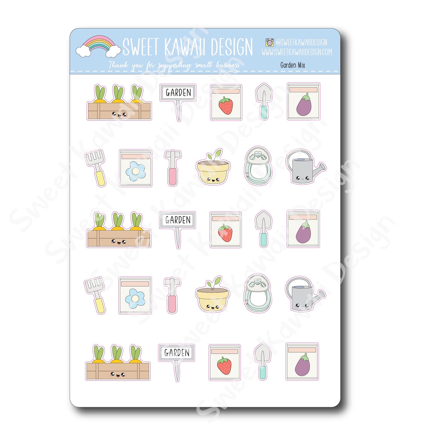 Kawaii Garden Mix Stickers