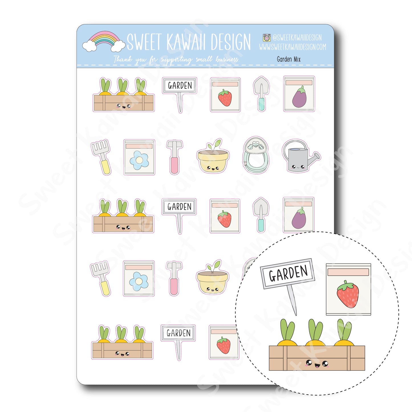 Kawaii Garden Mix Stickers