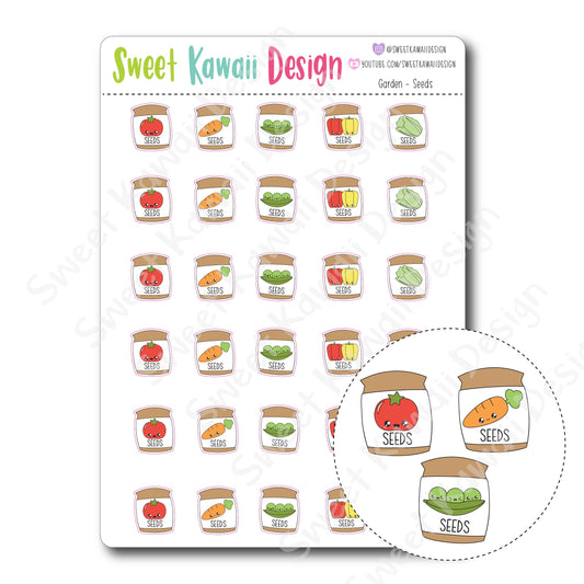 Kawaii Garden Stickers - Seeds