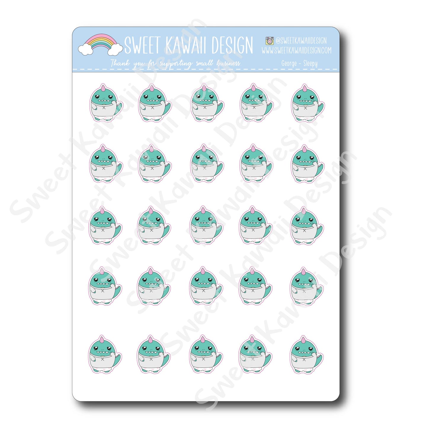 Kawaii George Stickers - Sleepy