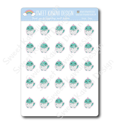 Kawaii George Stickers - Sleepy