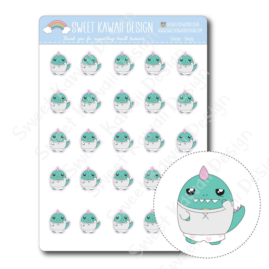 Kawaii George Stickers - Sleepy