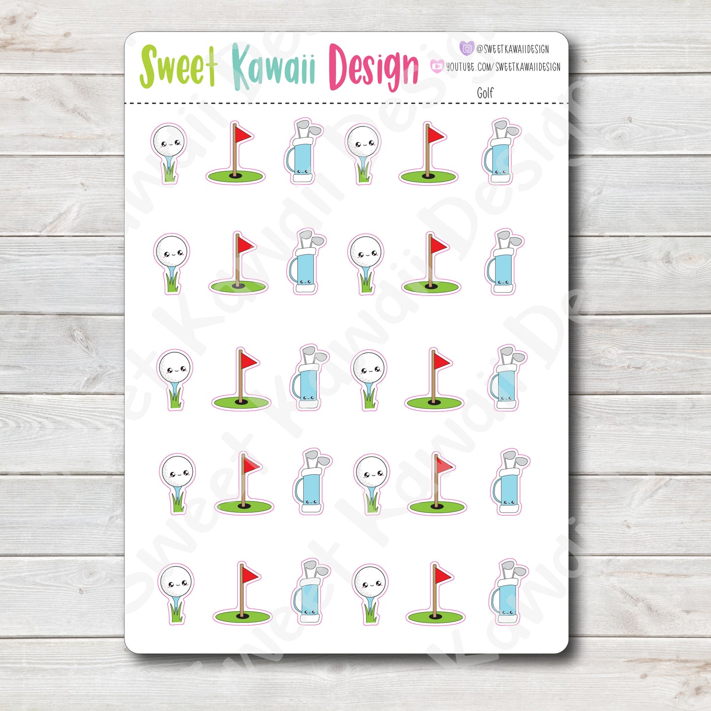 Kawaii Golf Stickers