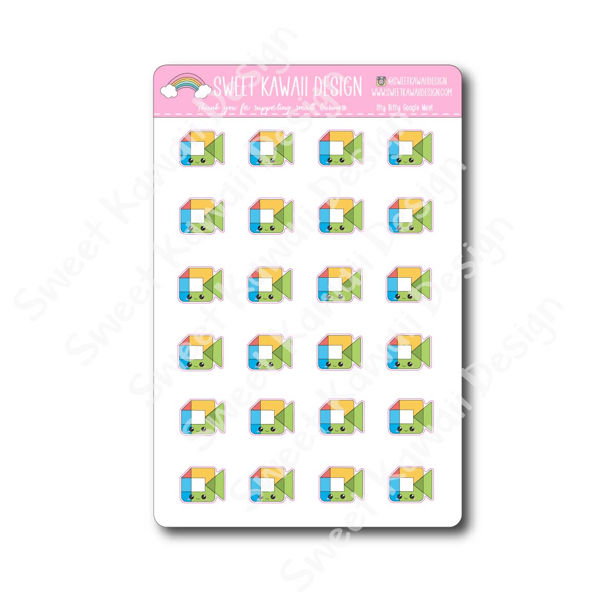 Kawaii Google Meet Stickers