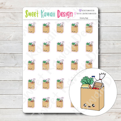 Kawaii Grocery Bag Stickers