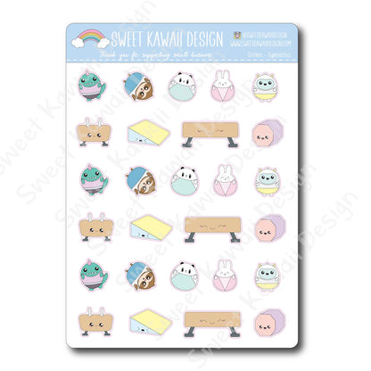 Kawaii Critter Stickers -Gymnastics