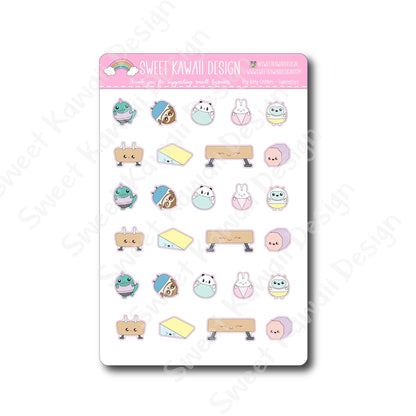 Kawaii Critter Stickers -Gymnastics