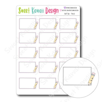 Kawaii Half Box Pencil Stickers