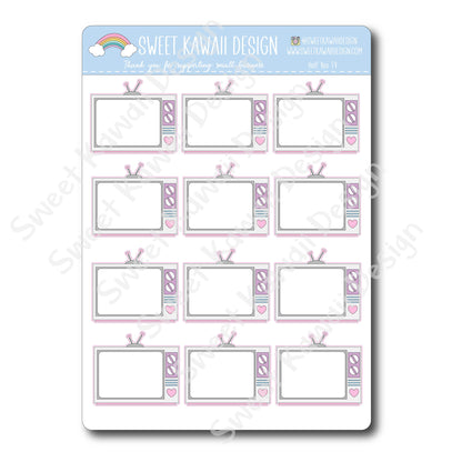 Kawaii Half Box TV Stickers