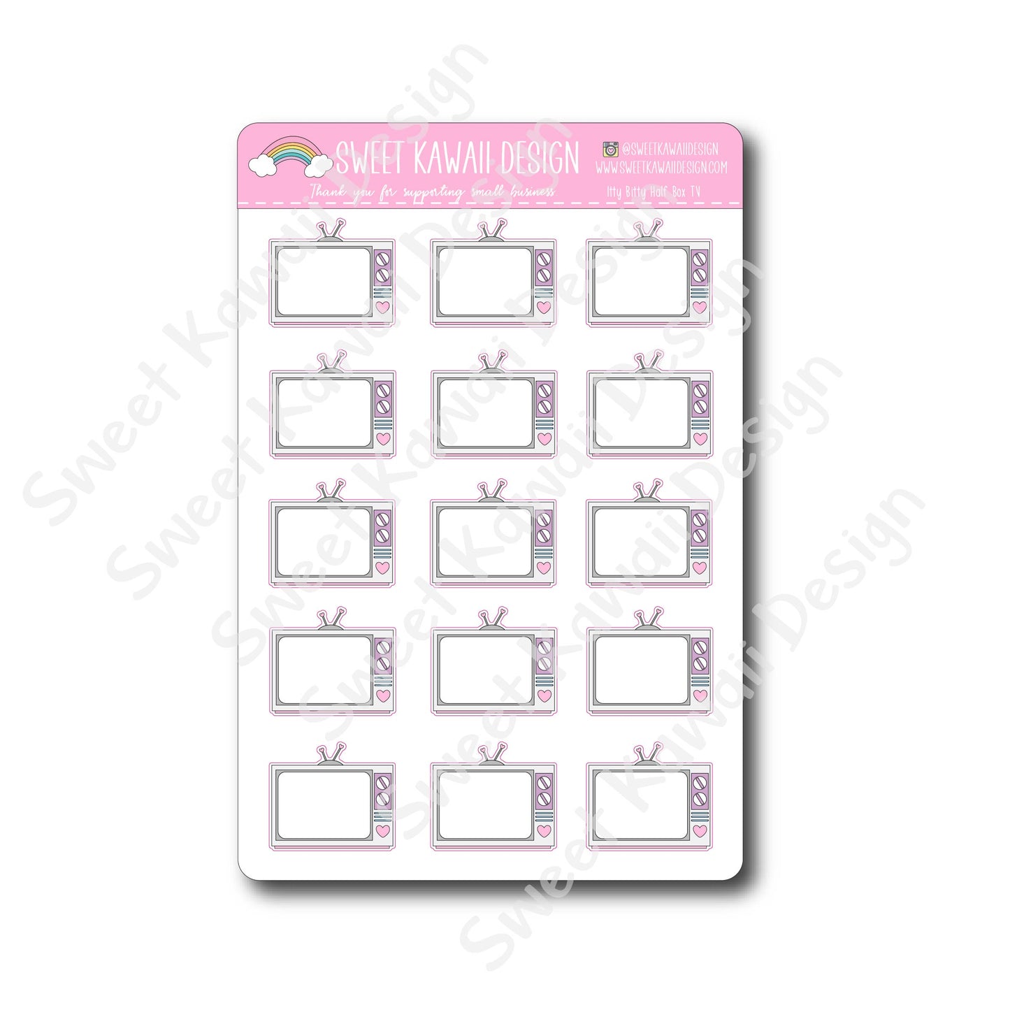 Kawaii Half Box TV Stickers