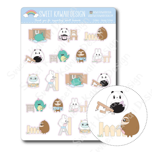 Kawaii Critter Stickers - Handy Critters