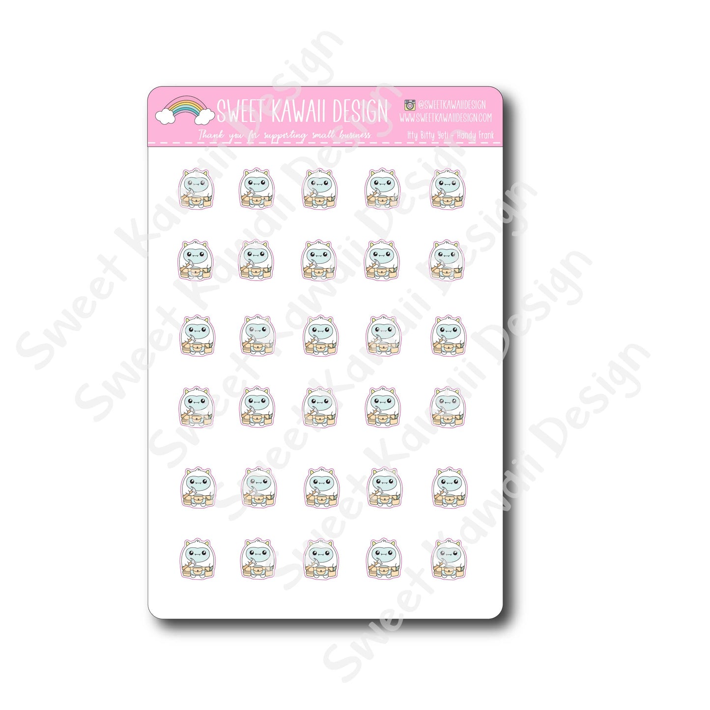 Kawaii Yeti Stickers - Handy Frank